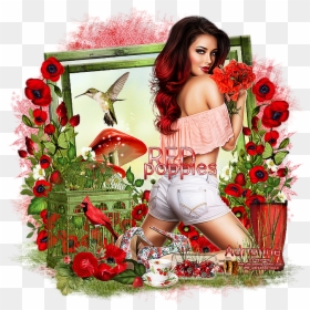 Garden Roses, HD Png Download - red poppy png