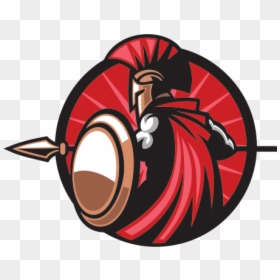 Printed Vinyl Spartan Warrior With Shield And Sword - Spartan Warrior Logo Transparent, HD Png Download - chicago blackhawks feathers png