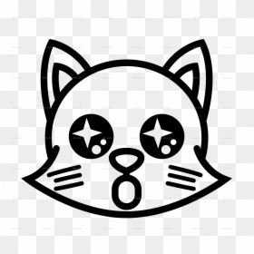 Cat Emoji Black And White, HD Png Download - outline png