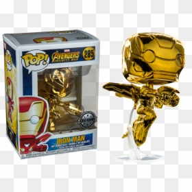Gold Chrome Iron Man Pop, HD Png Download - avengers infinity war logo png