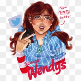 Wendys Girl With Glasses, HD Png Download - wendy's logo png