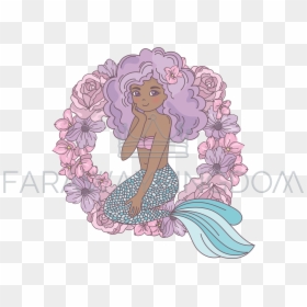 Mermaid Flowers Drawing, HD Png Download - mermaids png