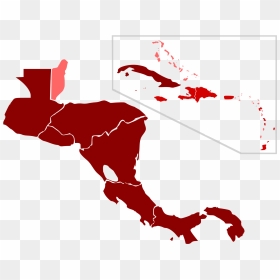 H1n1 Central America Map By Confirmed Cases - Central America Map Red, HD Png Download - central america png