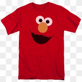 Big Elmo Face Sesame Street T-shirt - Elmo Shirt, HD Png Download - elmo.png