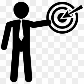 Businessman Presenting A Discussion With Circular Target - Symbol For Targets, HD Png Download - person presenting png