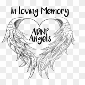 Picture - Angel Wings Heart Drawing, HD Png Download - black angels png