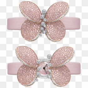Graff Princess Butterfly White Gold & Pink Diamonds - Graff, HD Png Download - gold butterflies png