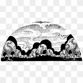 Black N White Landscape Illustration, HD Png Download - nature.png