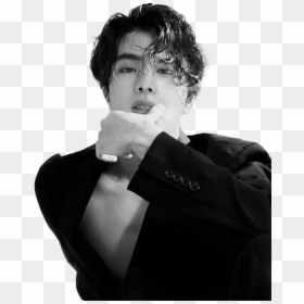 #jin #bts #bighit #black #sexy #kpop #korea #cute #freetoedit - Jin Bts Black And White, HD Png Download - sexy black png