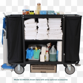 2103 Steel Housekeeping Cart Holding Cleaning Supplies - House Keeping Cleaning Cart, HD Png Download - housekeeping png