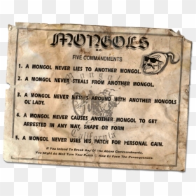 5 Commanments By So Cal Gary - Mongols Mc 5 Commandments, HD Png Download - mc patch png