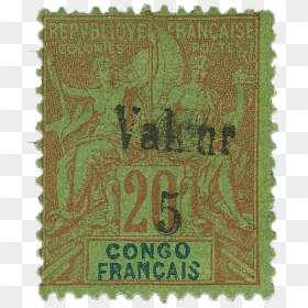 French Congo 5c On 20c Red On Green, 1900 Stamp, HD Png Download - wanted stamp png