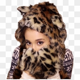 Arianagrande Santatellme Leopardo Cute Tumblr Beautiful, HD Png Download - cute santa png