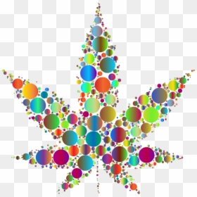 Marijuana Leaf Circles Prismatic - Circle, HD Png Download - pot leaf.png