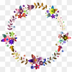 Floral Wreath By Barbaraalane Chromatic - Its July, HD Png Download - wreath border png