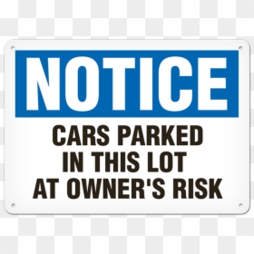 Keep This Area Clean Sign, HD Png Download - parked cars png
