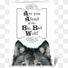 Big Bad Wolf Greeting Card - High Res Wolf, HD Png Download - big bad wolf png