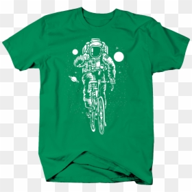 Thumbs Up Astronaut Riding Bike Through Outer Space, HD Png Download - green thumbs up png
