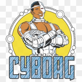 Dc Comics Cyborg T Shirt, HD Png Download - cyborg face png