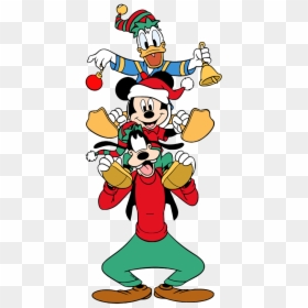 Mickey Goofy And Donald Christmas, HD Png Download - baby minnie mouse clip art png