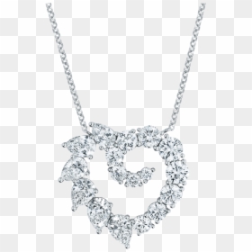 Open Cluster By Harry Winston, Large Heart Diamond - Pendant, HD Png Download - heart necklace png