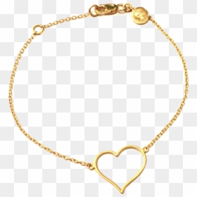 Gold Heart Shaped Love Bracelet - Necklace, HD Png Download - heart necklace png