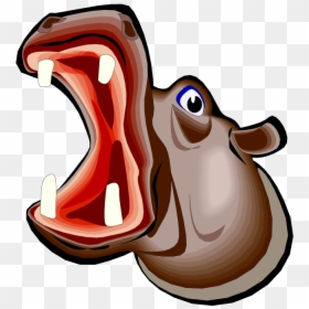 Hippopotamus Clipart Girl Hippo - Hippo Open Mouth Cartoon, HD Png Download - hippopotamus png