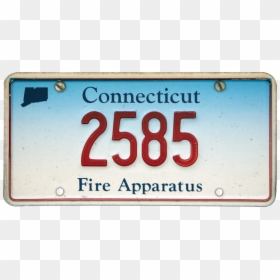 Connecticut License Plate Fire Apparatus, HD Png Download - fire text png