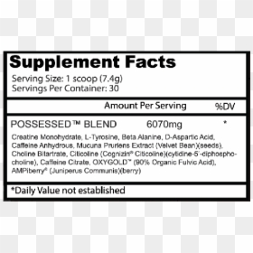 Nutrition Facts, HD Png Download - insane labz png