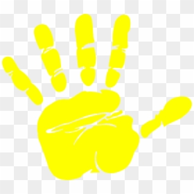Transparent Handprint Clipart - Yellow Hand Transparent Clipart, HD Png Download - yellow paint png