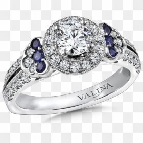 Valina Diamond And Blue Sapphire Engagement Ring Mounting - Pre-engagement Ring, HD Png Download - blue ring png
