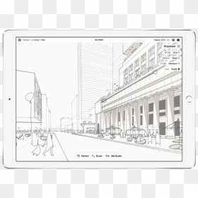Woojae Sung Sketch For Concepts On Ipad Scale Tool - Architecture, HD Png Download - architecture scale png