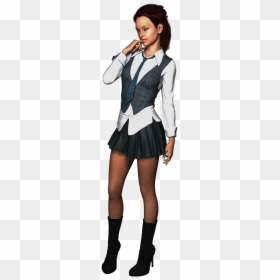 Woman In School Uniform, HD Png Download - school uniform png