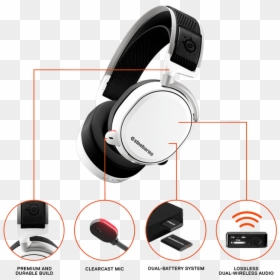 Arctis Pro Wireless, - Steelseries Arctis Pro Wireless White, HD Png Download - steelseries png
