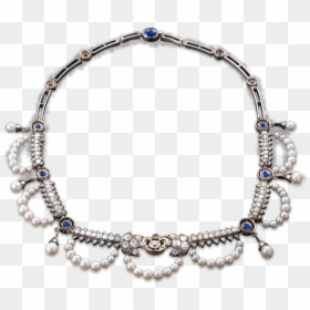 Victorian Saltwater Pearl And Diamond Necklace - Bracelet, HD Png Download - diamonds and pearls png