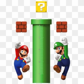 Fathead Super Mario™ Growth Chart - Super Mario Bros, HD Png Download - mario flag png
