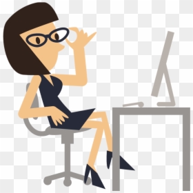 1dsp 20160104 Business - Clip Art Girl Work, HD Png Download - women sitting png