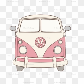 Transparent Volkswagen Clipart - Pink Vw Bus Sticker, HD Png Download - van clipart png