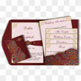 A Red Paisley Style Email Wedding Card Template With - Wedding Invites With Multiple Inserts, HD Png Download - playing card template png
