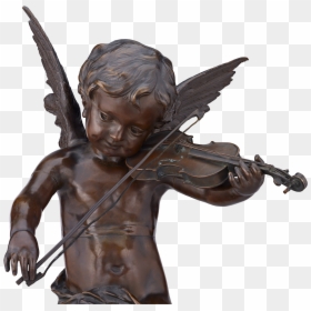 Ange Jouant Du Violin By Gaston Leroux - Statue, HD Png Download - violinist png