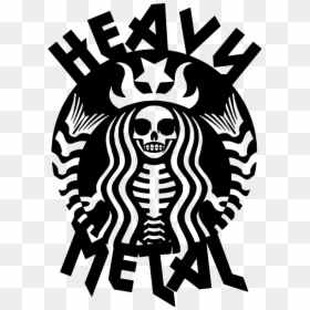 Starbucks Skull Logo, HD Png Download - black metal png