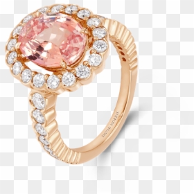Timeless Elizabeth Collection Padparadscha - 古典 圆 形 宝石 戒指, HD Png Download - angel ring png