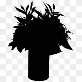 Palm Trees Silhouette Font Flower Leaf - Silhouette, HD Png Download - flower tree png