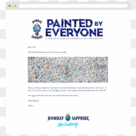 Paintedbyeveryone Email2 Takeaway 001 V001-01 - Bombay Sapphire, HD Png Download - bombay sapphire png