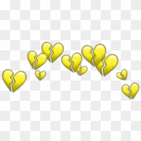 #heart #hearts #heartbroken #broken #crown #heartcrown - Yellow Broken Heart Crown, HD Png Download - broken crown png