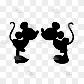 Minnie Mouse Mickey Mouse Silhouette Drawing Clip Art - Mickey And Minnie Mouse Kissing, HD Png Download - minnie mousepng