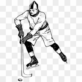 Ice Hockey Cliparts - Hockey Player Clipart Black And White Png, Transparent Png - hockey net png