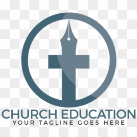 Church Education Vector Logo Design - Cross, HD Png Download - church vector png