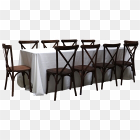 Banquet Table With 10 Mahogany Cross-back Chairs - Rectangular Banquet Table Png, Transparent Png - banquet table png