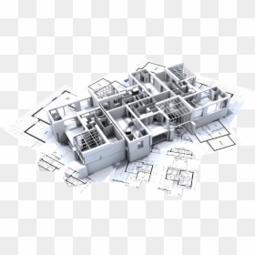 3d Structure Of Building, HD Png Download - house blueprint png